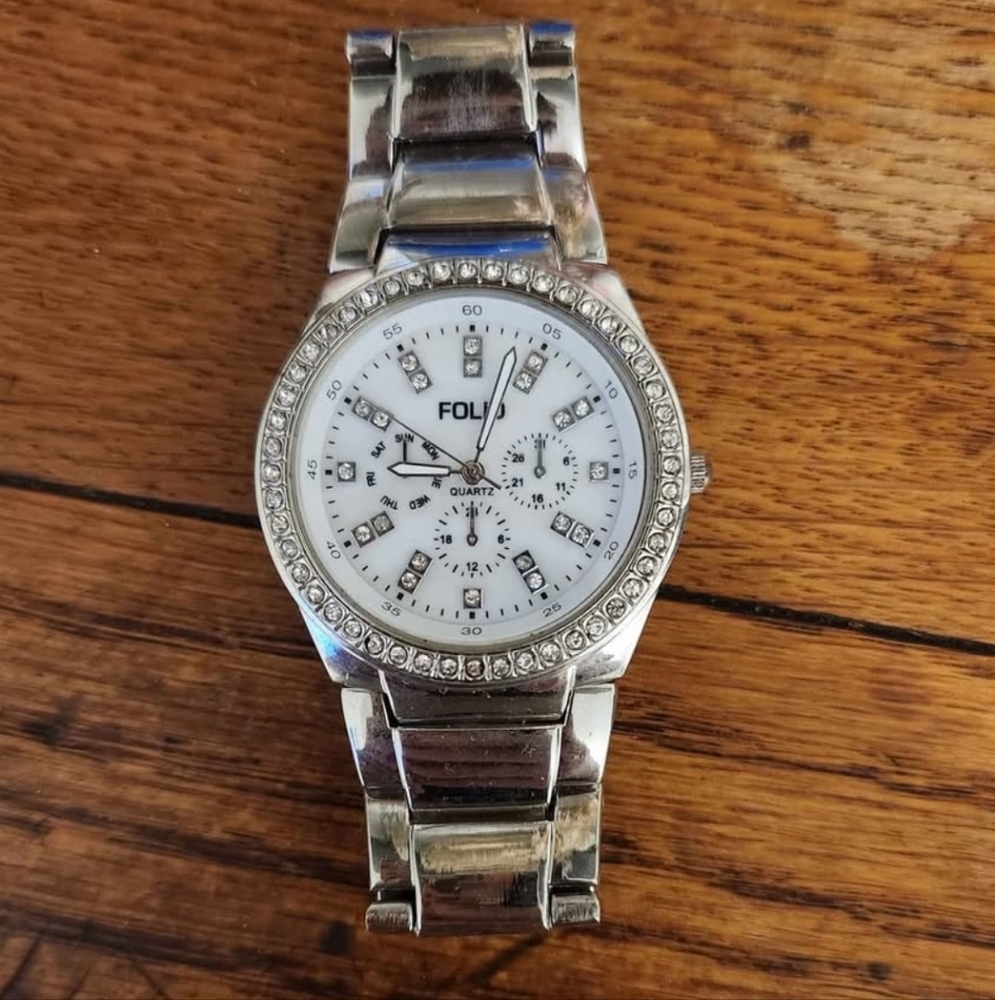 Folli Follie Silver Watch with Crystal Accents